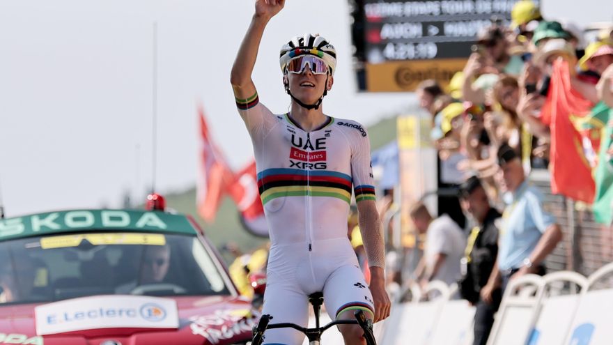 El Tour se rinde a Pogacar tras su exhibición en el Hautacam: los récords que está batiendo el esloveno a sus 26 años