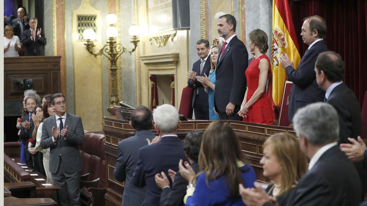 Felipe VI en el Congreso durante el acto del 40 aniversario de las elecciones de 1977.