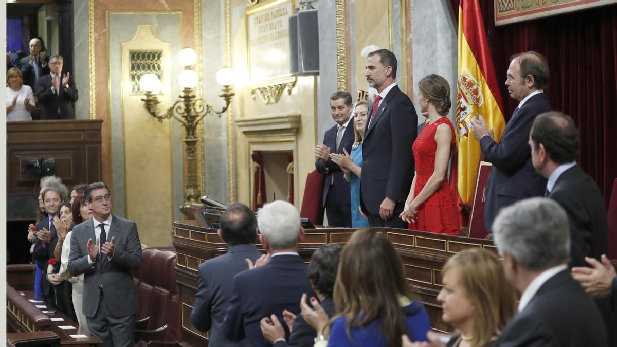 Felipe VI en el Congreso durante el acto del 40 aniversario de las elecciones de 1977.