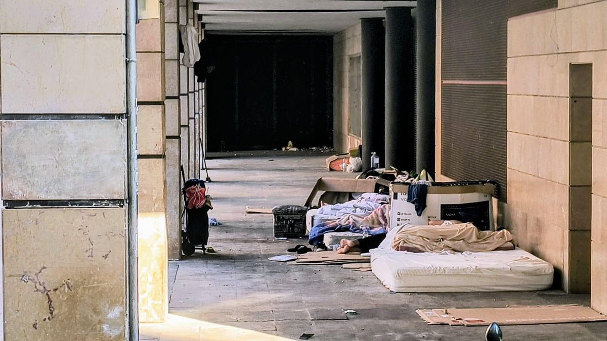 Personas sin hogar en Zaragoza.