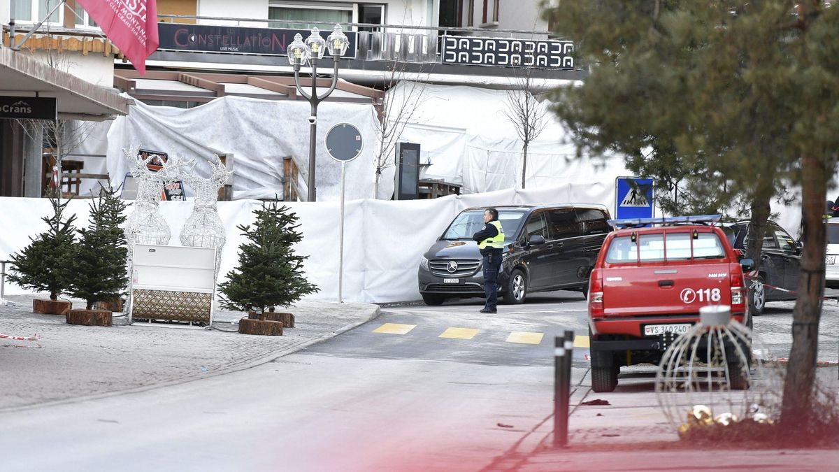 La zona del incendio en Crans-Montana, Suiza.