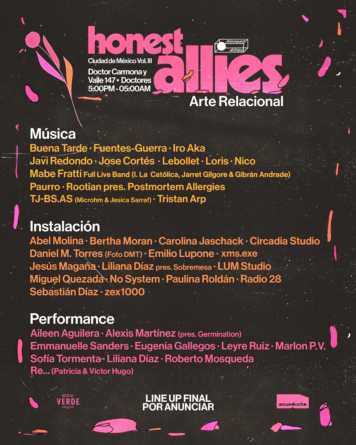 Cartel de la tercera edición de Honest Allies en Ciudad de México.
