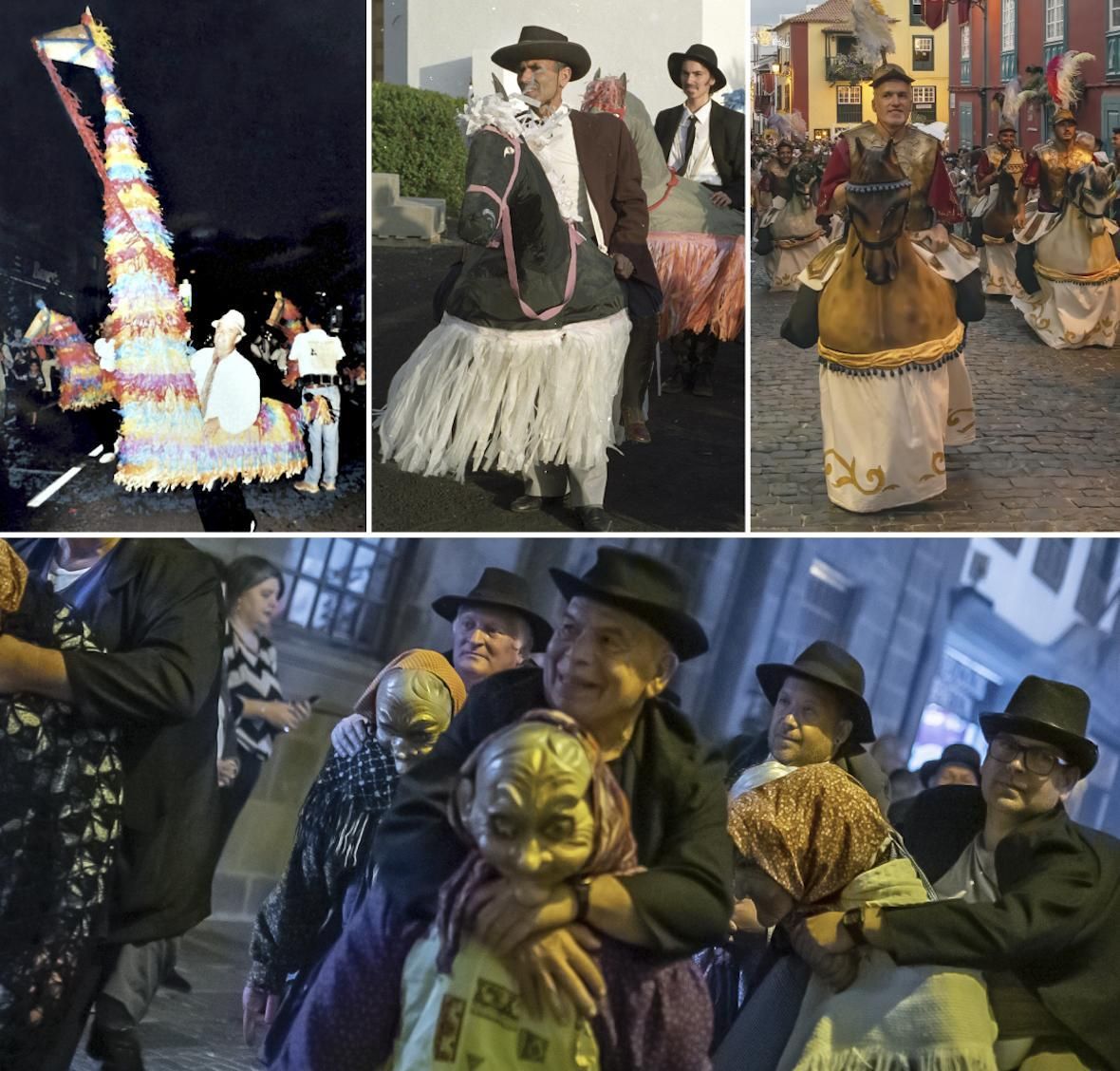 Imágenes del cartel de la exposición 'Danzas de caballitos fingidos y figuras dobles en La Palma'-