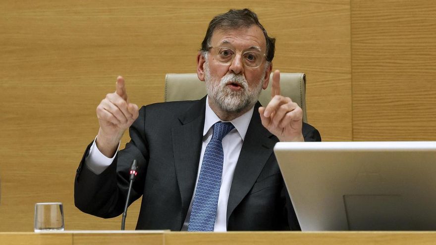 El expresidente del Gobierno Mariano Rajoy comparece en la comisión de investigación del Congreso sobre la llamada operación Cataluña, la presunta trama parapolicial orquestada durante su mandato para atacar al independentismo catalán, este miércoles.