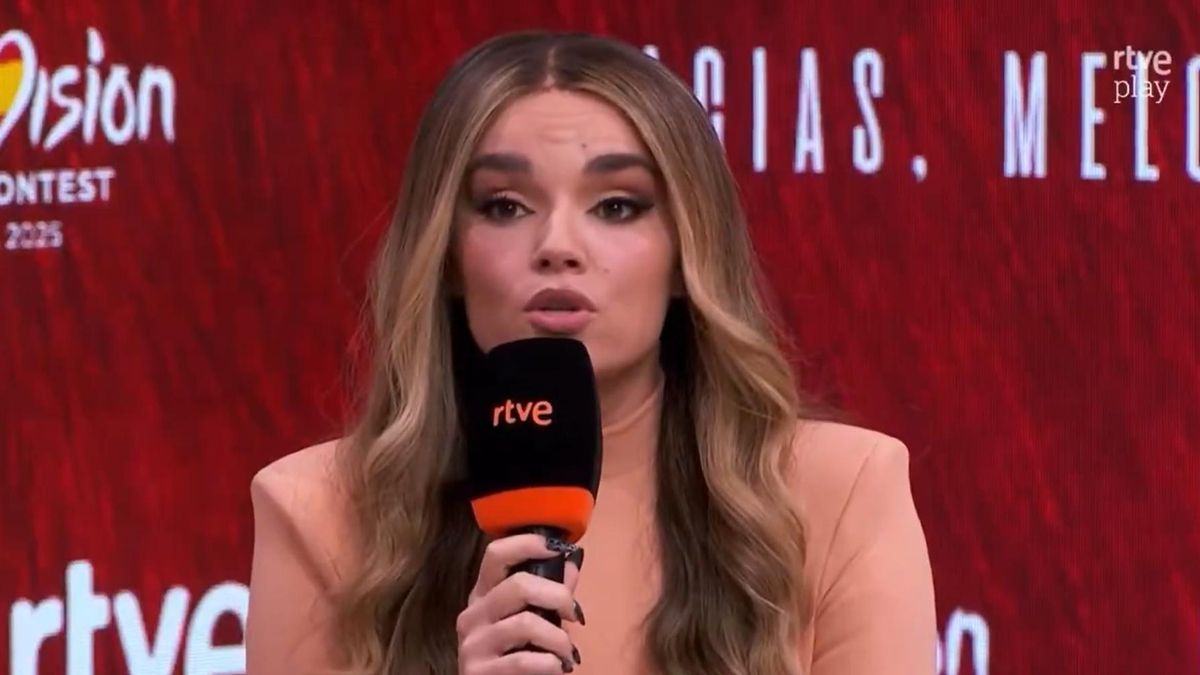 Melody en la rueda de prensa de RTVE