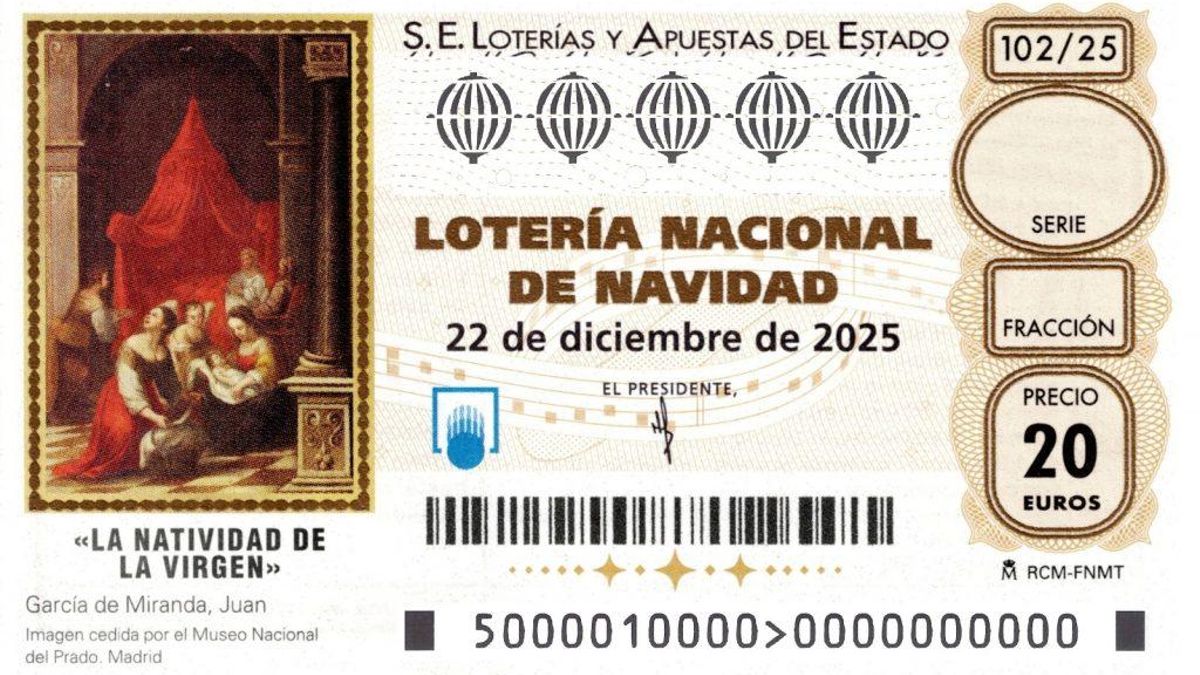 Diseño de la Lotería de Navidad 2025.