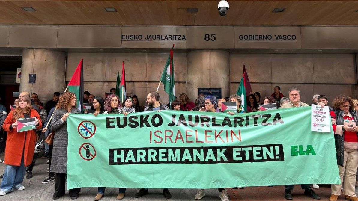 El sindicato ELA denuncia ante el Gobierno vasco "su apoyo incondicional a empresas que comercian con Israel"