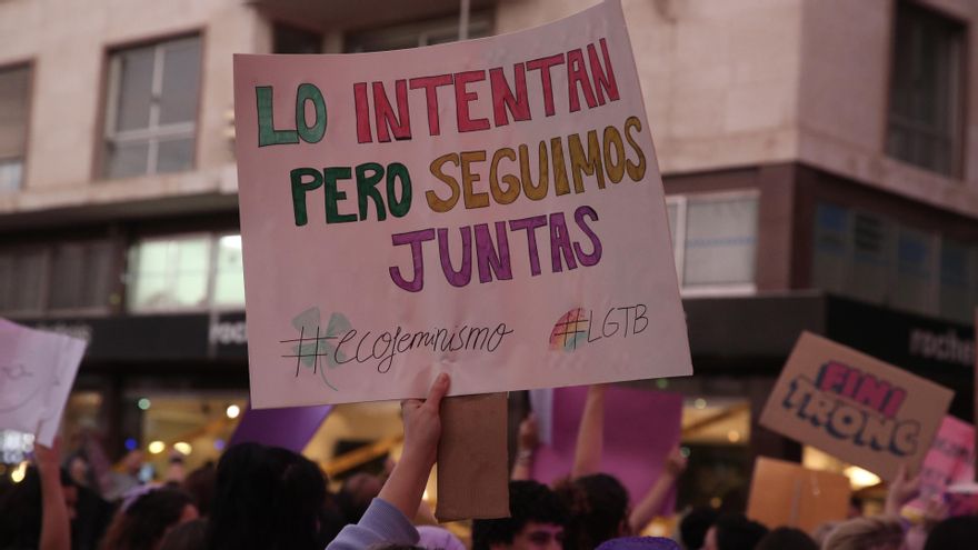 Manifestación por el 8M en Gran Canaria.