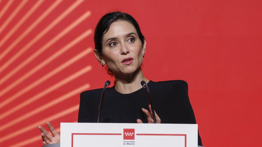 La presidenta de la Comunidad de Madrid Isabel Díaz Ayuso presenta la Semana Europea de la Tecnología 2025, Madrid Tech Week, este martes en la Real Casa de Correos.