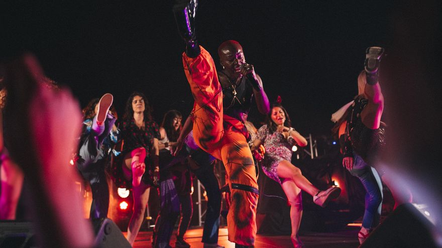 La artista Pongo durante su actuación.