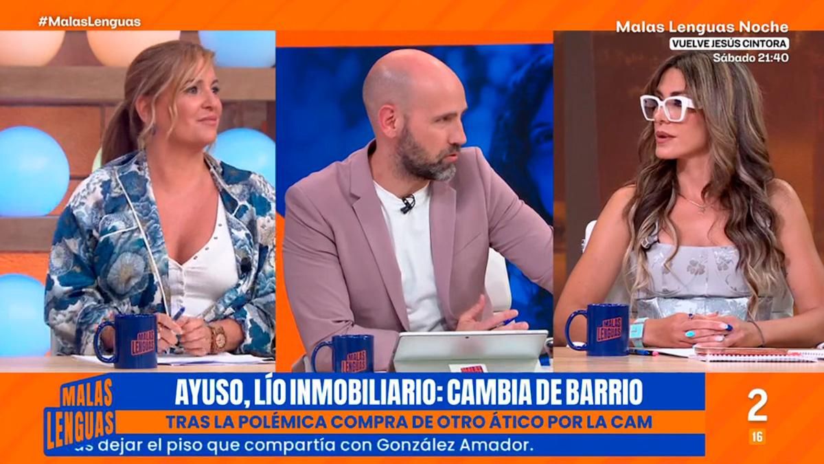 Naiara Pinedo, Gonzalo Miró y Arantxa Sánchez, en 'Malas lenguas'