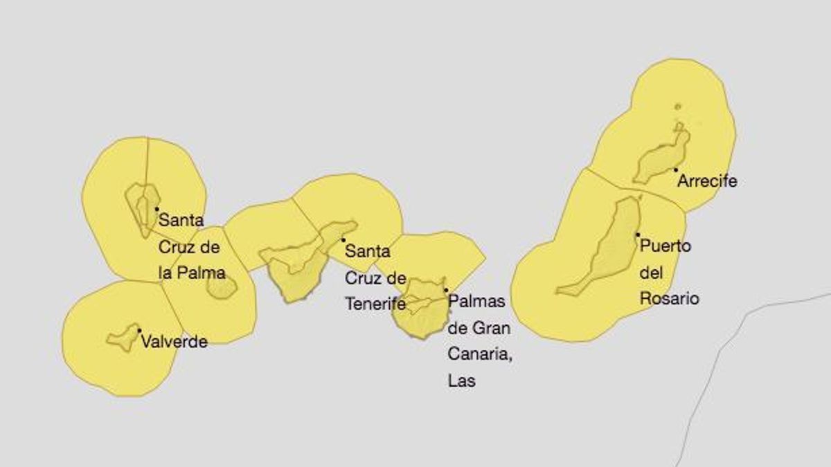 Avisos activos en Canarias este miércoles.