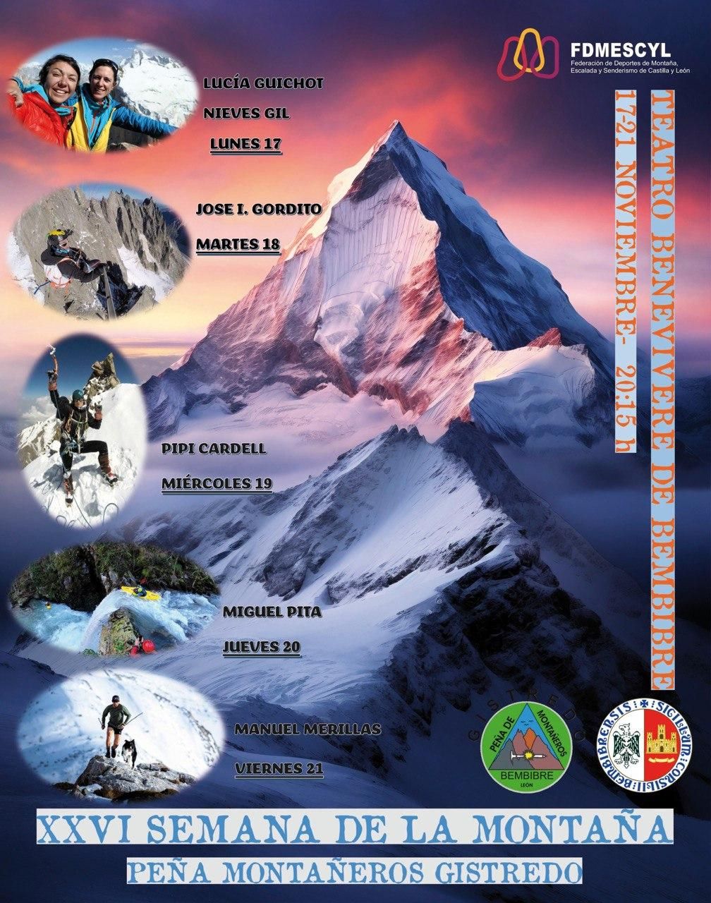 Cartel de la XXVI Semana de la Montaña de la Peña Montañeros Gistredo.