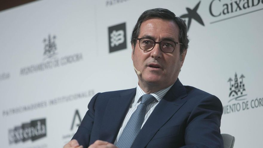 Antonio Garamendi, presidente de la CEOE, en el congreso anual de CEDE, en Córdoba.