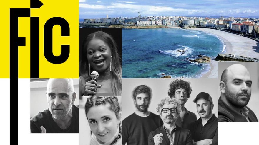 Roberto Saviano, León Benavente, Lucía Freitas y Luis Tosar en el Festival gratuito de las Ideas y la Cultura de elDiario.es en A Coruña
