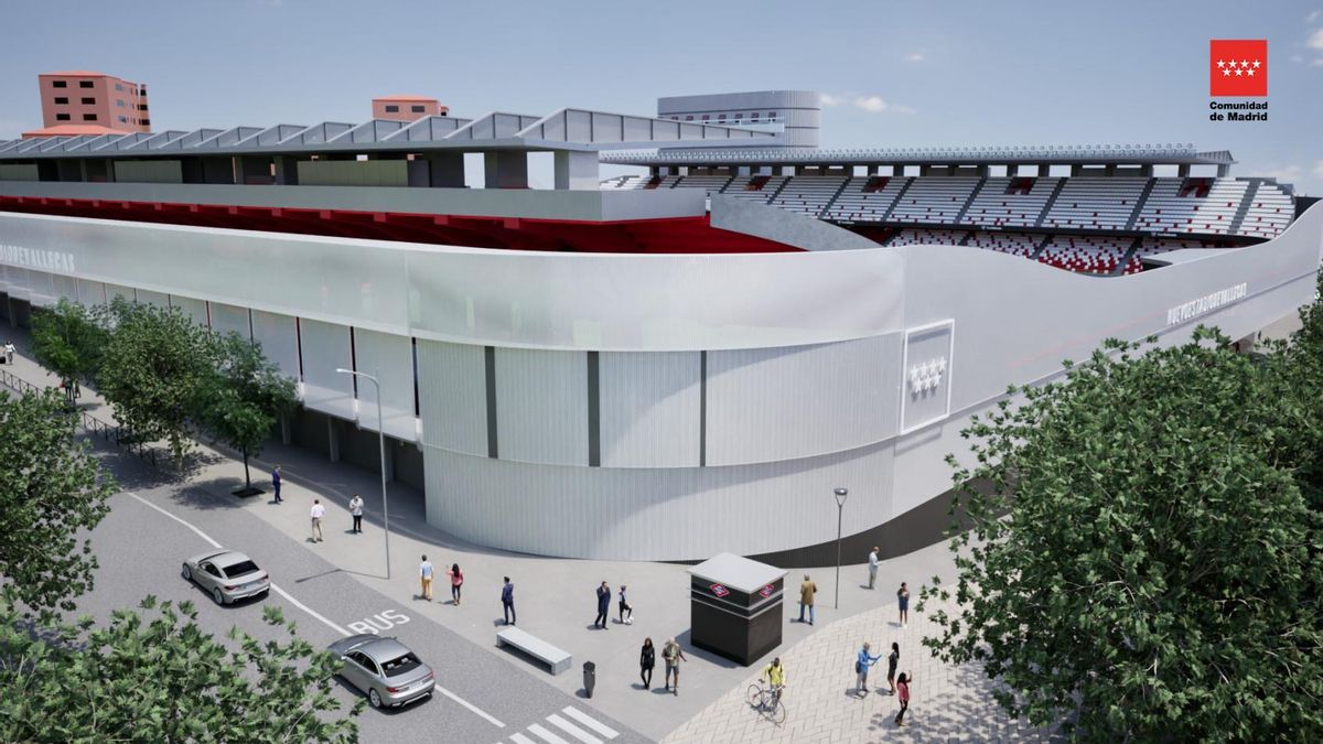 Recreación del proyecto del Estadio de Vallecas proyectado por la Comunidad de Madrid para el Rayo