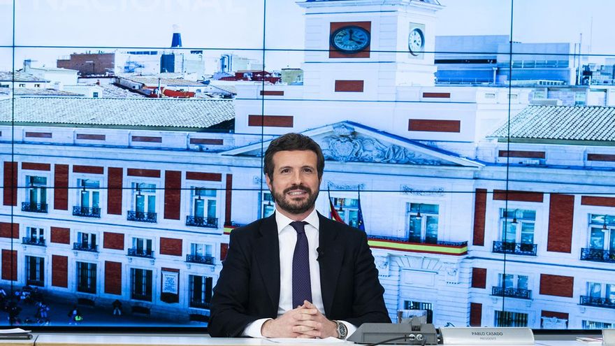 Teodoro García Egea, Pablo Casado e Isabel Díaz Ayuso, el pasado martes.