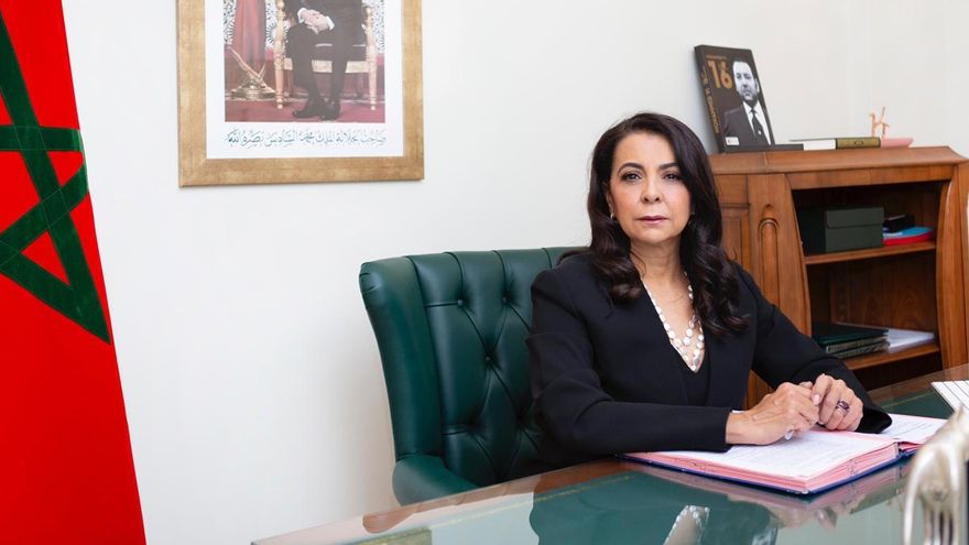 Archivo - La embajadora de Marruecos en España, Karima Benyaich