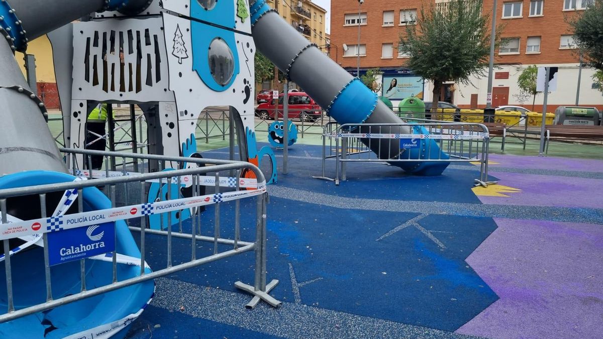 Actos vandálicos obligan a cerrar un parque infantil de Calahorra con daños que superan los 5.000 euros