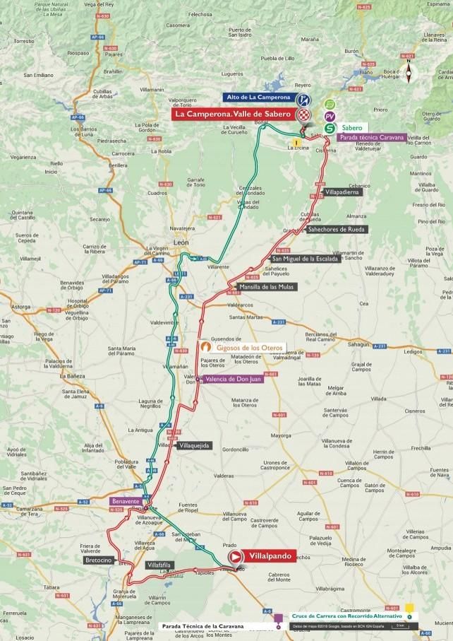 Recorrido de La Vuelta este sábado 27 de agosto.