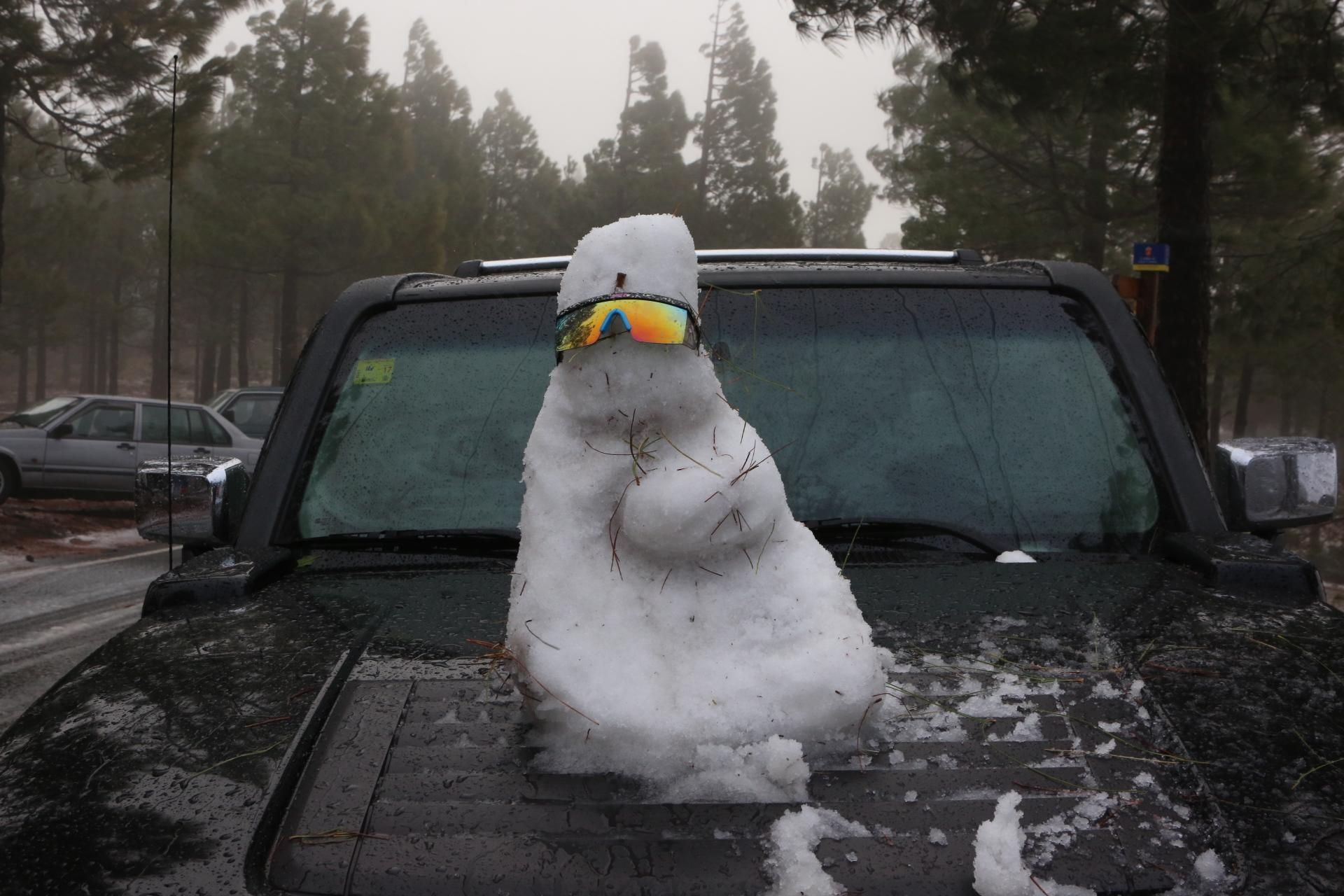 Nieve en la cumbre de Gran Canaria