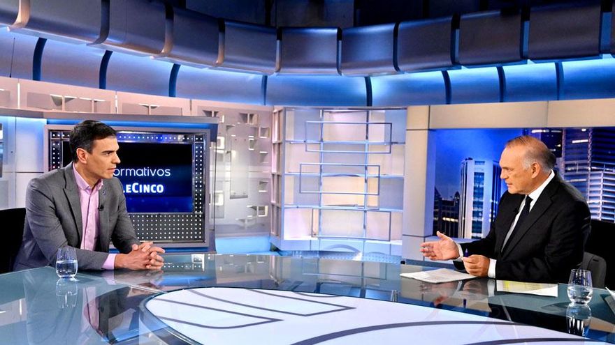 Pedro Sánchez (10.3%) da a Piqueras su entrevista más vista a los candidatos al 23J: así queda el ranking en Telecinco
