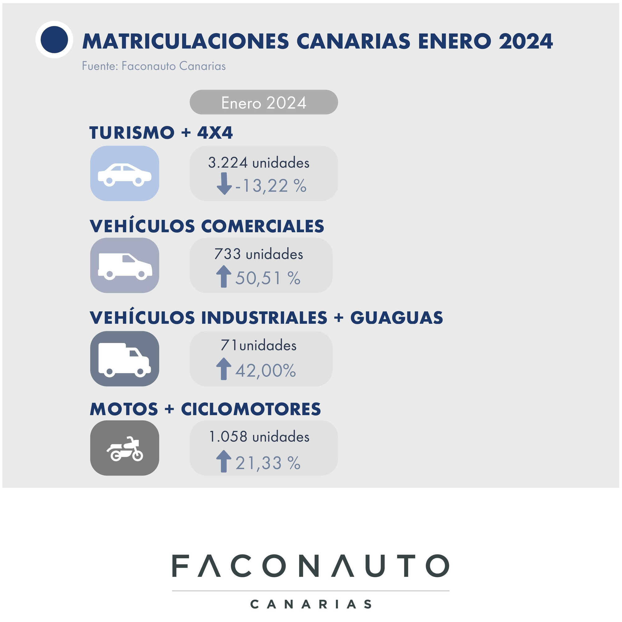 Faconauto Matriculaciones enero de 2024.