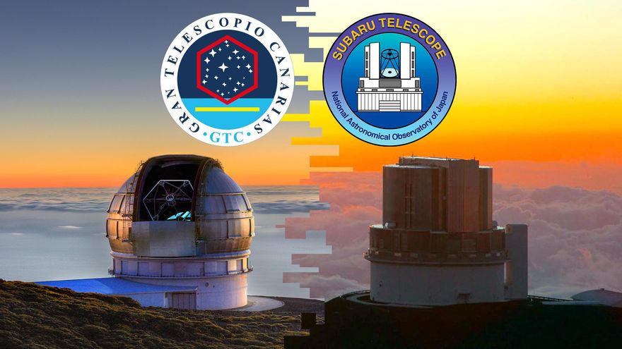 Imagen de los telescopios Grantecan y Subaru.