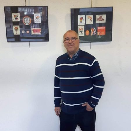Carlos Javier Vicent Pérez en su exposición el año pasado en el CRMHAHU de Huesca.