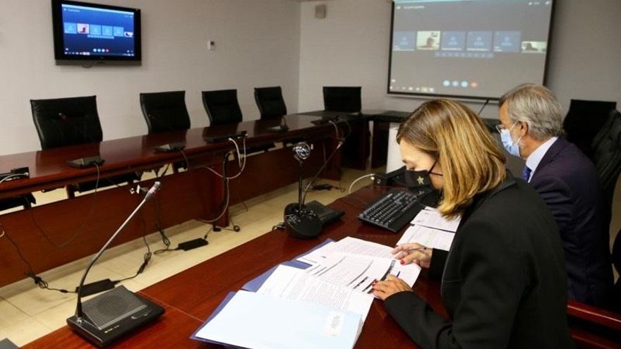 La consejera de Presidencia del Gobierno de Cantabria, Paula Fernández, y  Pedro García Carmona en una foto de archivo