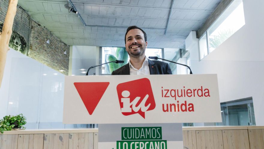 El coordinador de Izquierda Unida (IU) y ministro de Consumo, Alberto Garzón, interviene durante la reunión de la Coordinadora Federal de su partido, en Espacio Ecooo, a 4 de junio de 2023, en Madrid (España).