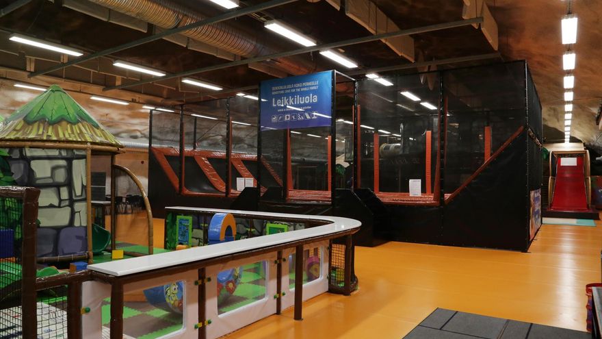 El parque infantil del refugio civil de Merihaka, en Helsinki.