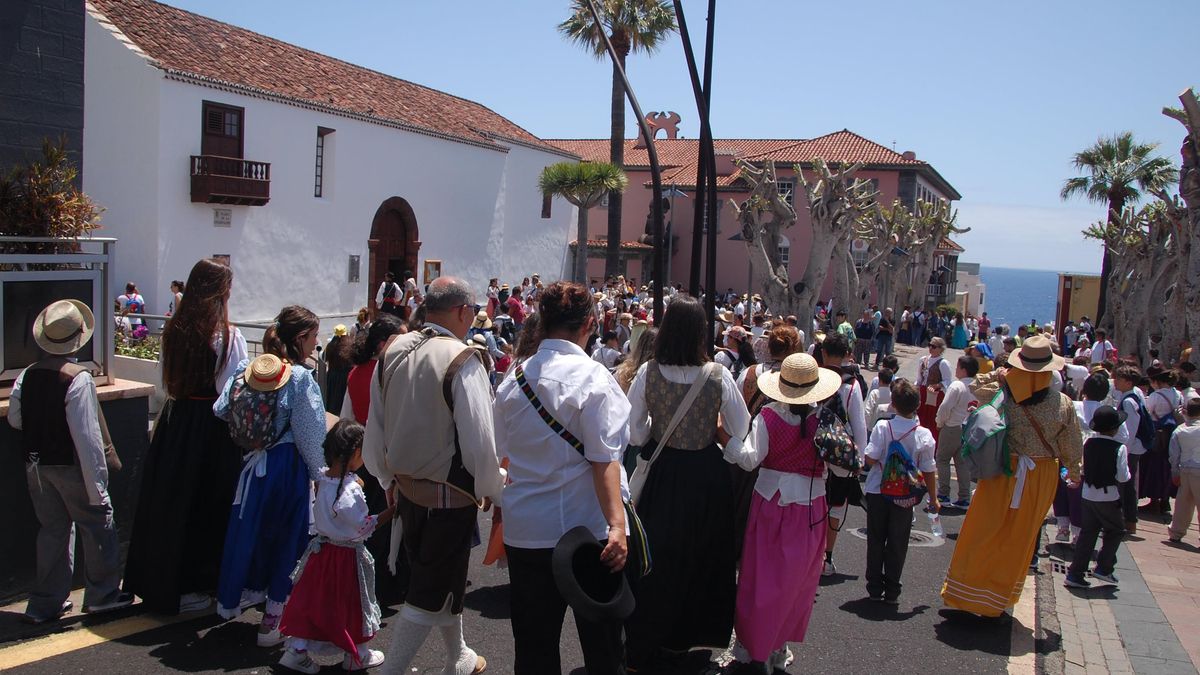Las escuelas unitarias de La Palma  celebran la tradicional romería del Día de Canarias