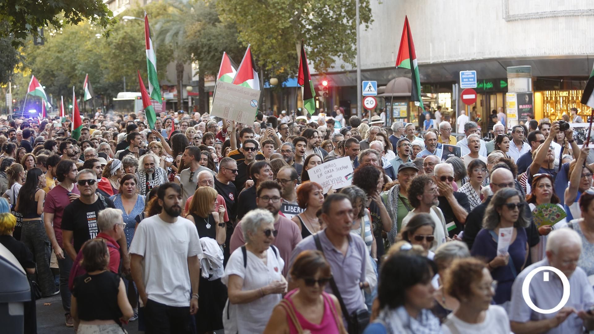 Las imágenes de la masiva manifestación en Córdoba por Palestina