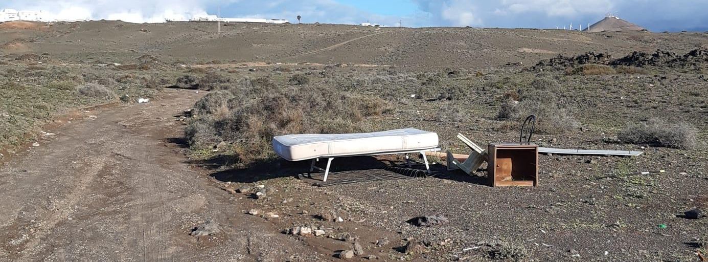 Escombros en el municipio de San Bartolomé, en Lanzarote.