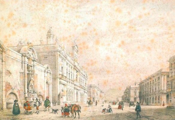 'Calle y vista del Palacio de la Aduana', obra de Dumouza et Bichebois