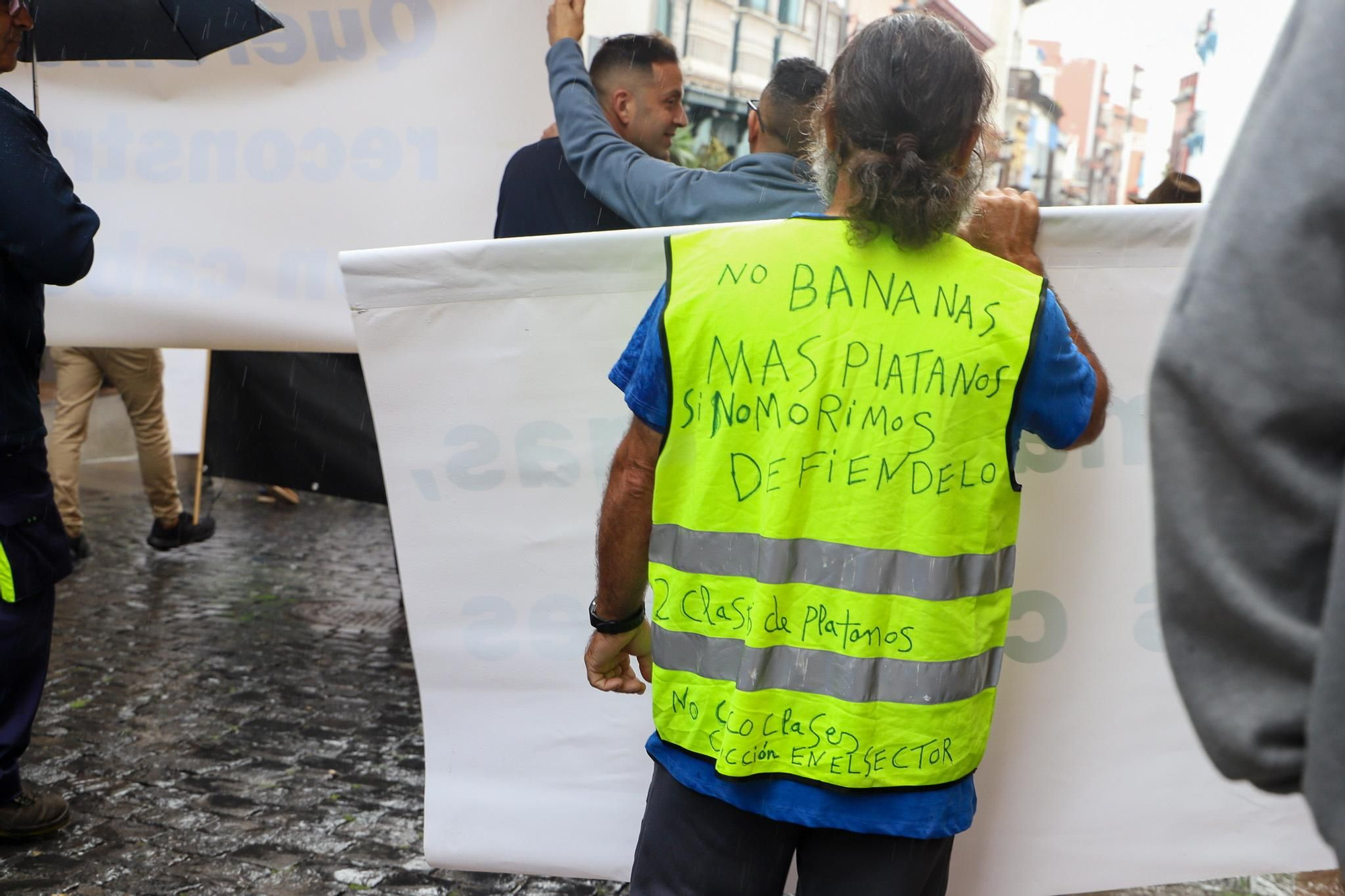 Los agricultores de La Palma se manifestaron este viernes en la capital. LUIS G. MORERA/EFE