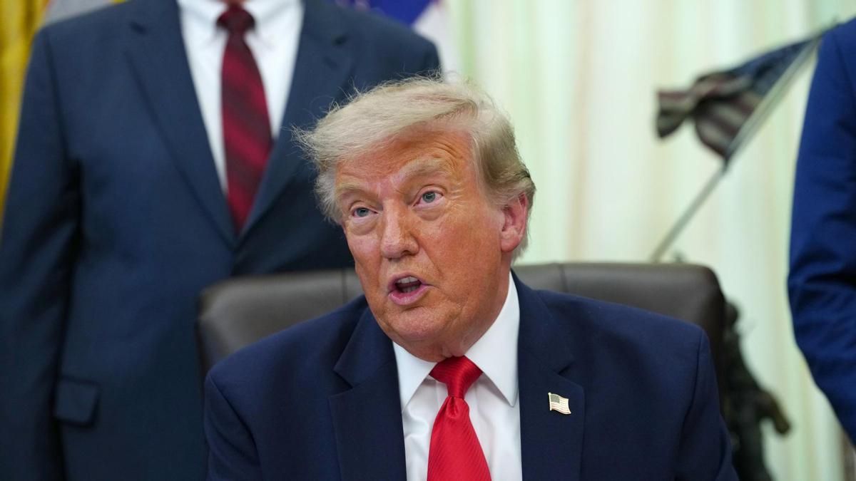 El presidente de Estados Unidos, Donald J. Trump, en el Despacho Oval de la Casa Blanca, en Washington D. C., Estados Unidos, el 29 de julio de 2026.