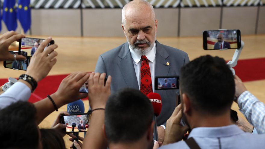 El primer ministro albanés, Edi Rama. EFE/EPA/STEPHANIE LECOCQ