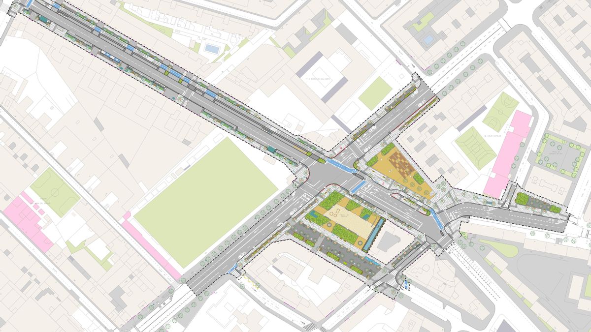Plano de la plaza de Oporto y su entorno más próximo