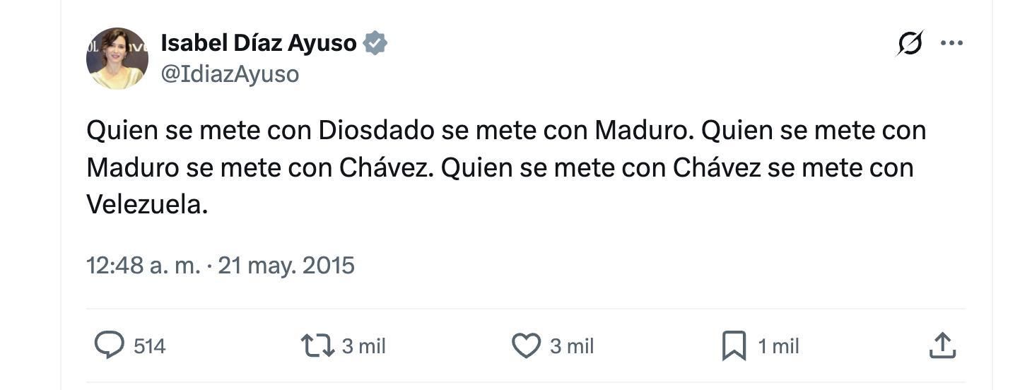 El pasado chavista de Ayuso.