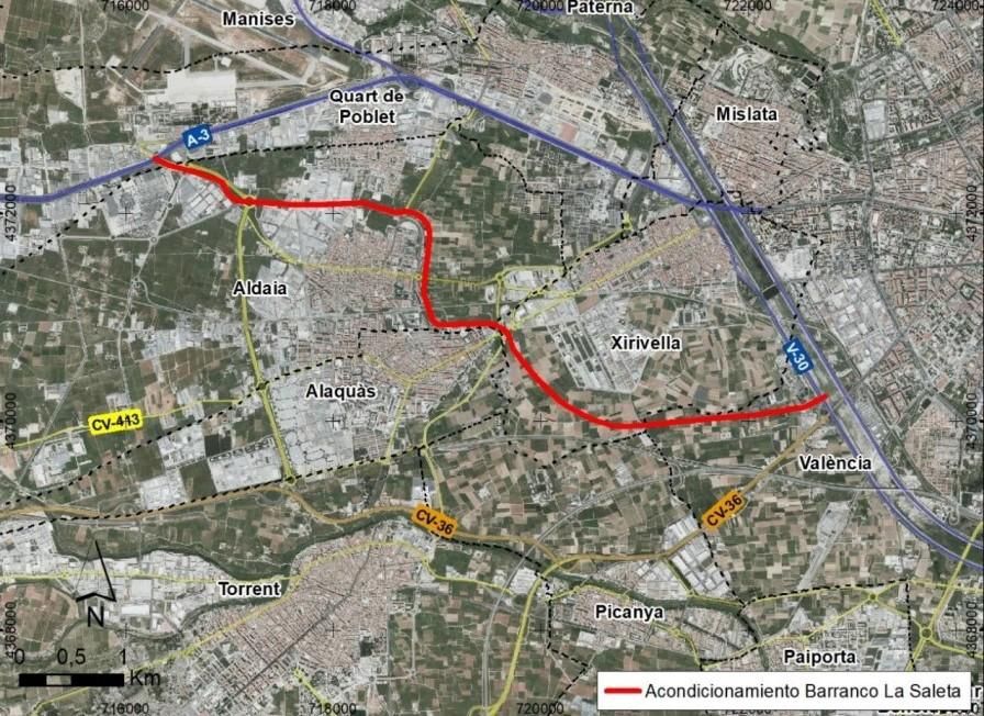 Emplaçament del projecte (Font: Confederació Hidrogàfica del Xúquer).