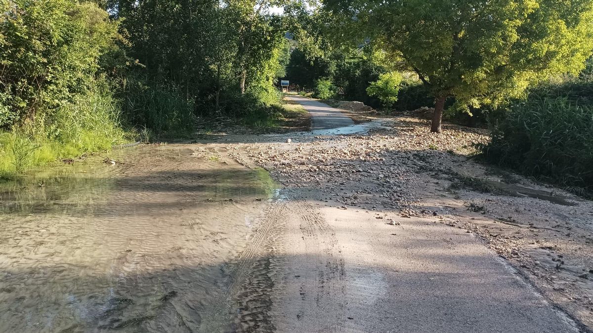 Inundaciones entre Ocentejo y Valtablado del Río, en Guadalajara, el 3 de julio de 2025