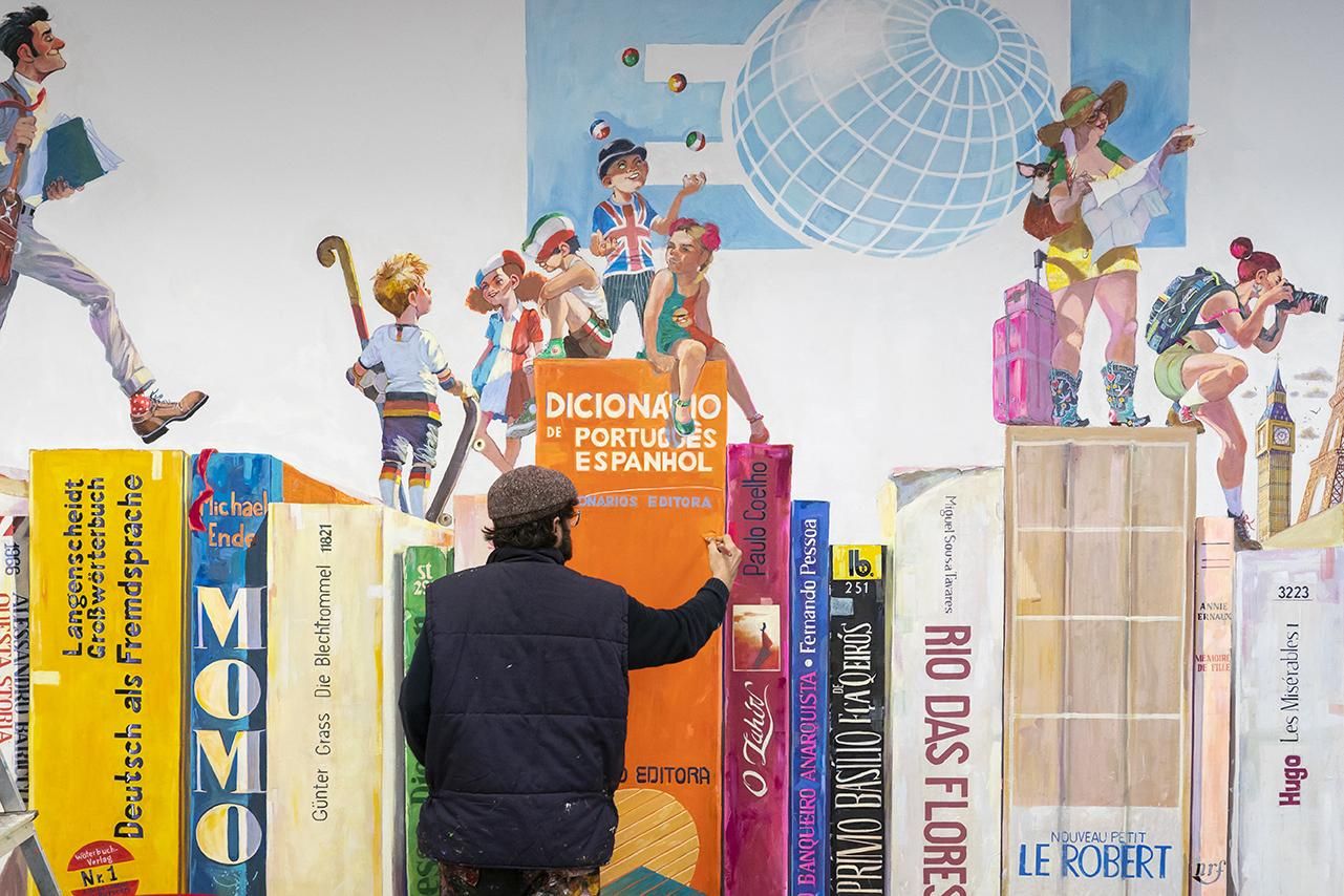 Santos de Veracruz comenzó en octubre a pintar este mural.