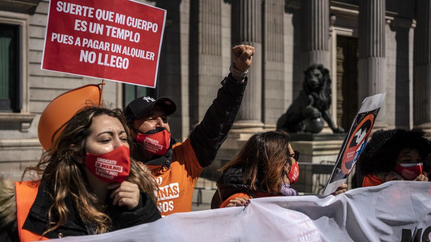 La manifestación terminó a las puertas del Congreso de los Diputados.