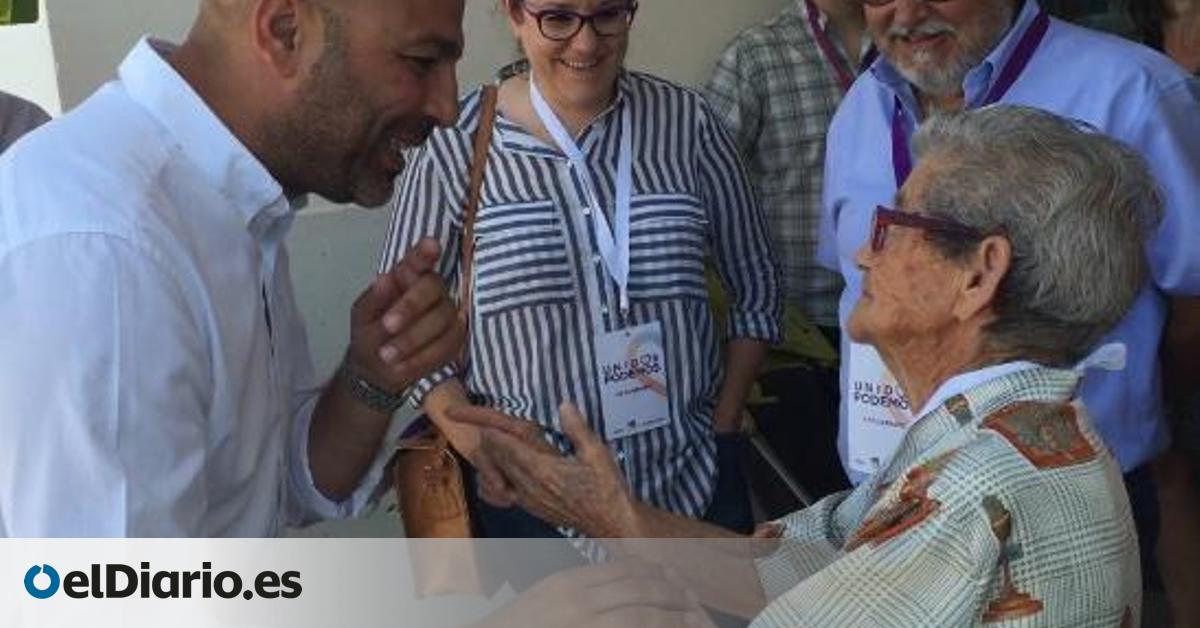 VÍDEO Una mujer de 90 años, apoderada de Unidos Podemos en