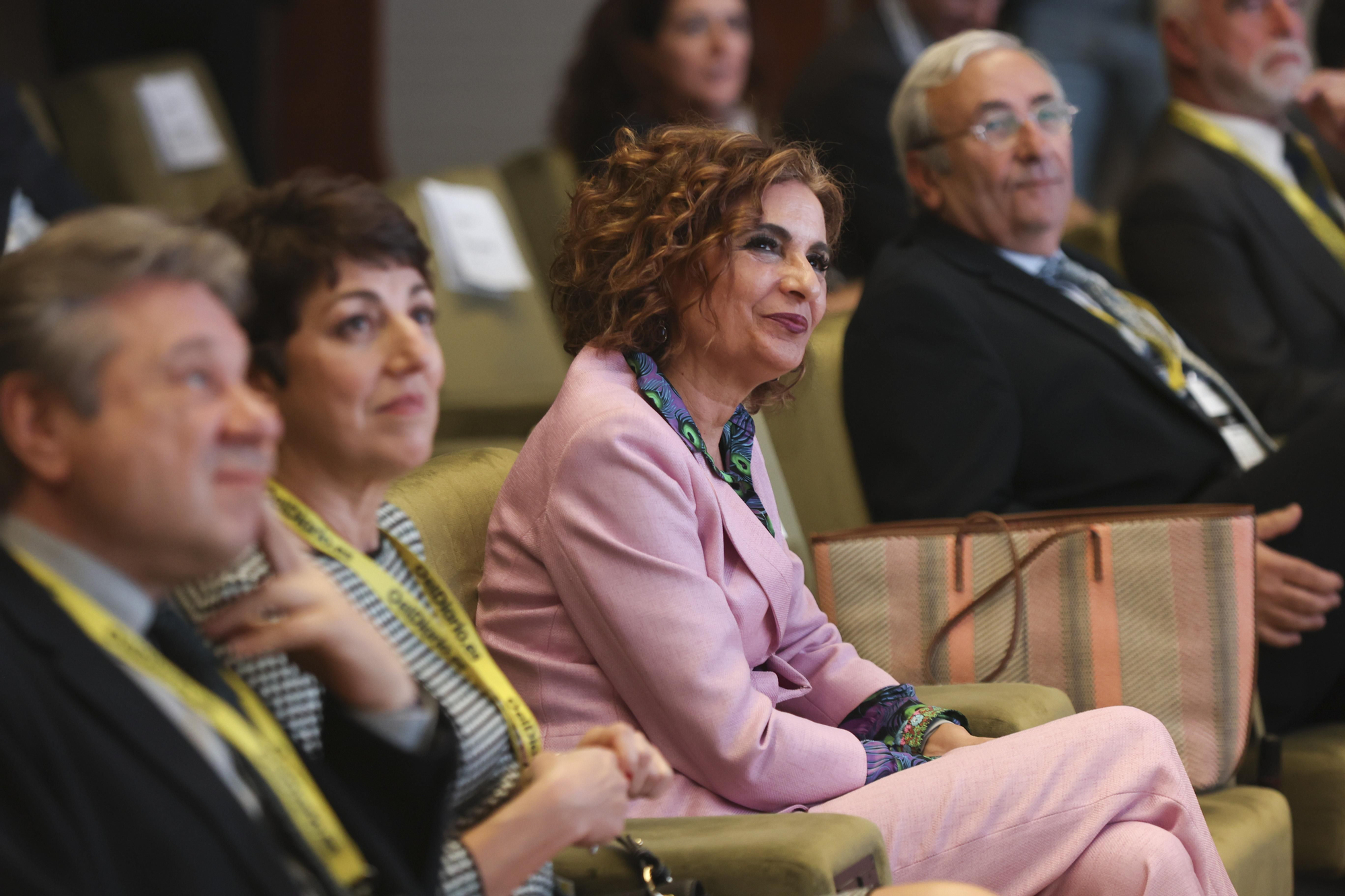 María Jesús Montero, vicepresidenta primera del Gobierno y ministra de Hacienda, momentos previos a su intervención