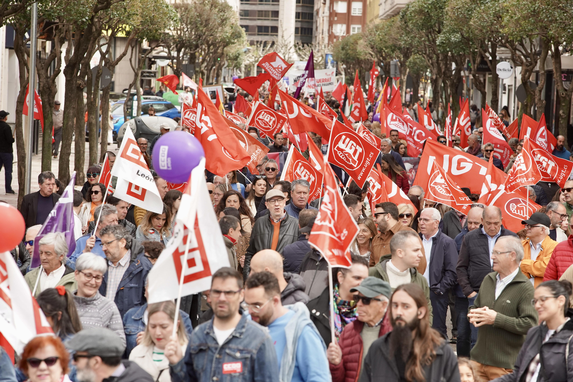 Manifestación del 1 de mayo en la ciudad de León