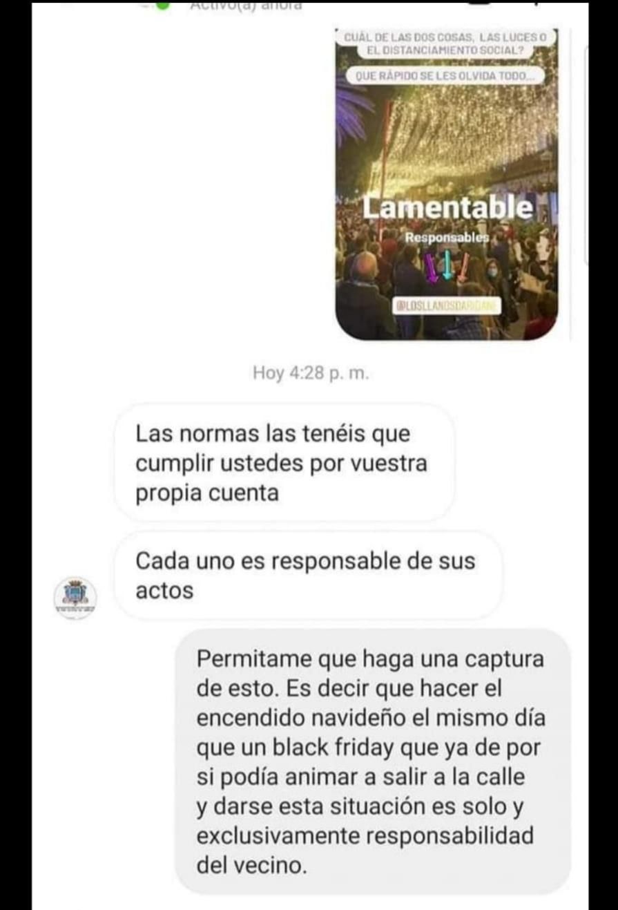 Captura de la suplantación de las redes sociales del Ayuntamiento de Los Llanos de Aridane.