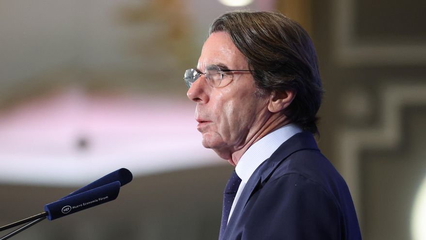 Archivo - El expresidente del Gobierno, José María Aznar, durante un desayuno informativo, en el hotel Mandarin Oriental Ritz, a 1 de julio de 2026, en Madrid (España). El desayuno ha sido organizado por Nueva Economía Fórum.
